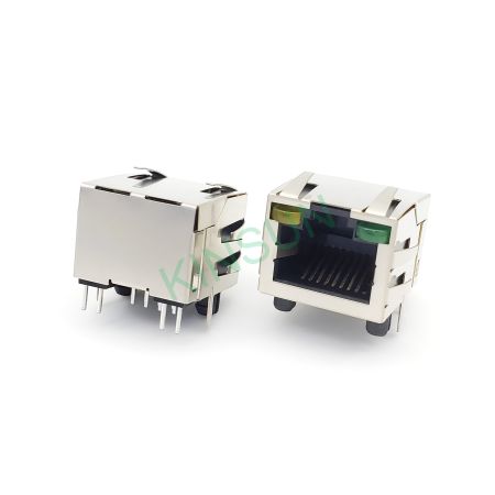 3046-series 8P8C RJ45 with LED and metal shielding and EMI fingers